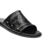 Black Sleek Croc Slipper SA09