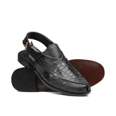 Black Patent Peshawari Chappal DZ12