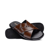 Brown Criss-Cross Slipper SA06
