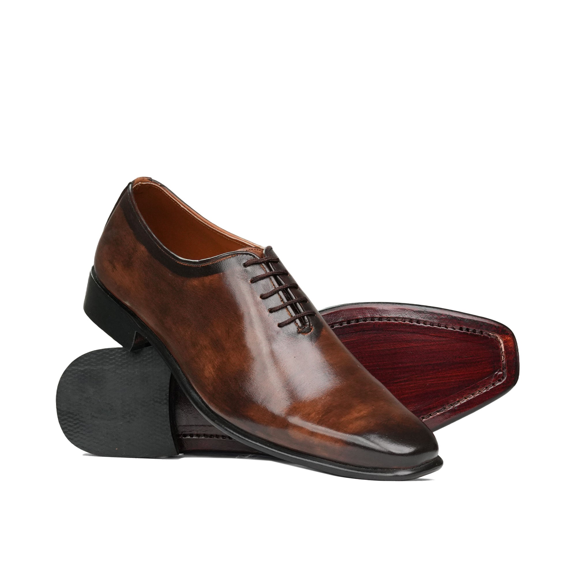 Brown Two Tone Lace Shoe PS03 Puropelle Brown Two Tone Lace Shoe PS03 Puropelle