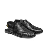 Black Croc Peshawari Chappal DZ03