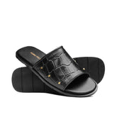 Black Sleek Croc Slipper SA09
