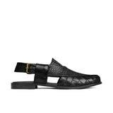 Black Croc Peshawari Chappal DZ03
