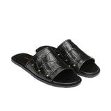 Black Sleek Croc Slipper SA09