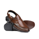 Brown Perforated Peshawari Chappal DZ32