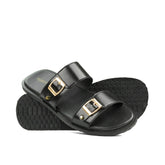 Black Double Buckle Slipper SZ05