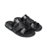 Black Croc Leather Slipper SJ05