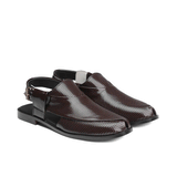Brown Patent Peshawari Chappal DZ29