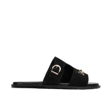 Black Chain Suede Slipper SA12