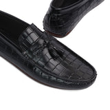 Black Crocodile Embossed Loafer LS28