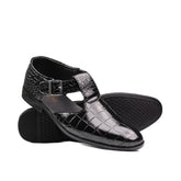 Black Croc Patent Sandal DZ02