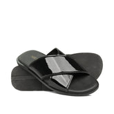Black Cross Patent Slipper SA40