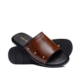 Brown Sleek Croc Slipper SA02