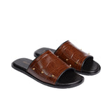 Brown Sleek Croc Slipper SA02