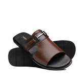 Brown Buckle Dotted Slipper SA08