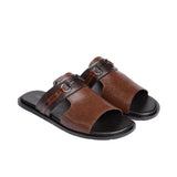 Brown Buckle Dotted Slipper SA08