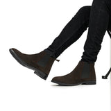 Dark Chocolate Brown Suede Chelsea Boots PJ40