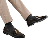 Brown Suede Hook Buckle Shoe FZ39