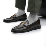 Brown Woven Hook Buckle Shoe FZ38