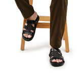 Black Croc Leather Slipper SJ05