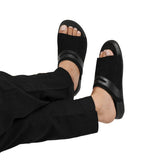 Luxe Black Suede Slipper SA83