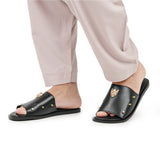 Men Black Head Buckle Slipper Sa18