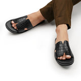 Black Croc Slipper SA49