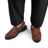 Tan Croc Leather Peshawari Chappal DZ48