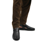 Heritage Black Leather Sandal DZ47