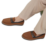 Tan Suede Saddle Loafer LZ03