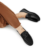 Black Patent Elegant Buckle Loafer LZ04