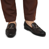 Brown Woven Shoe with LV Buckle FZ50