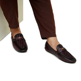 Maroon Folding Shoe with Elegant Buckle PA49