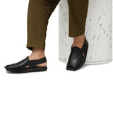 Black Leather Sandal DD01