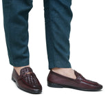 Maroon Folding Shoe with Elegant Buckle PA49