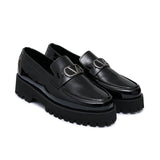 High Sole Black Patten Shoe FU09