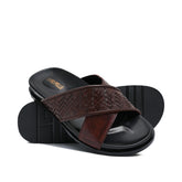 Brown Cross Slipper SA158