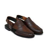 Brown Classy Textured Peshawari Chappal DZ61
