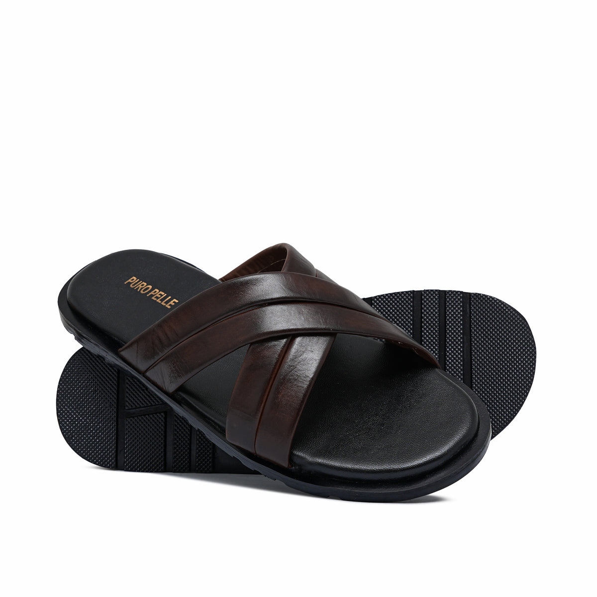 Brown Leather Slipper SA145