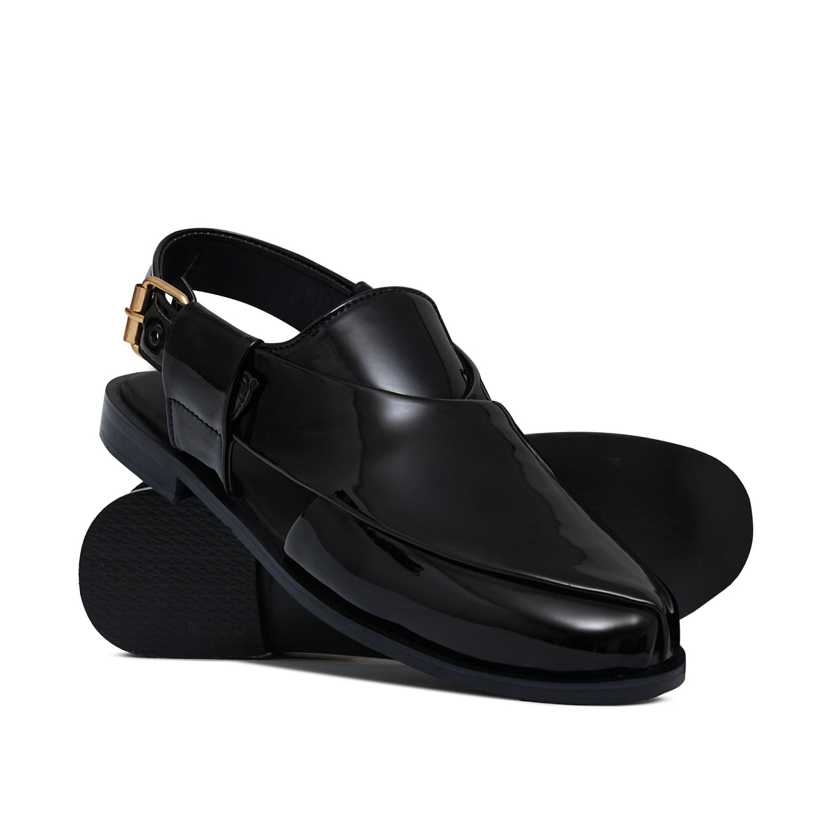 Black Patten Peshawari Chappal DZ01