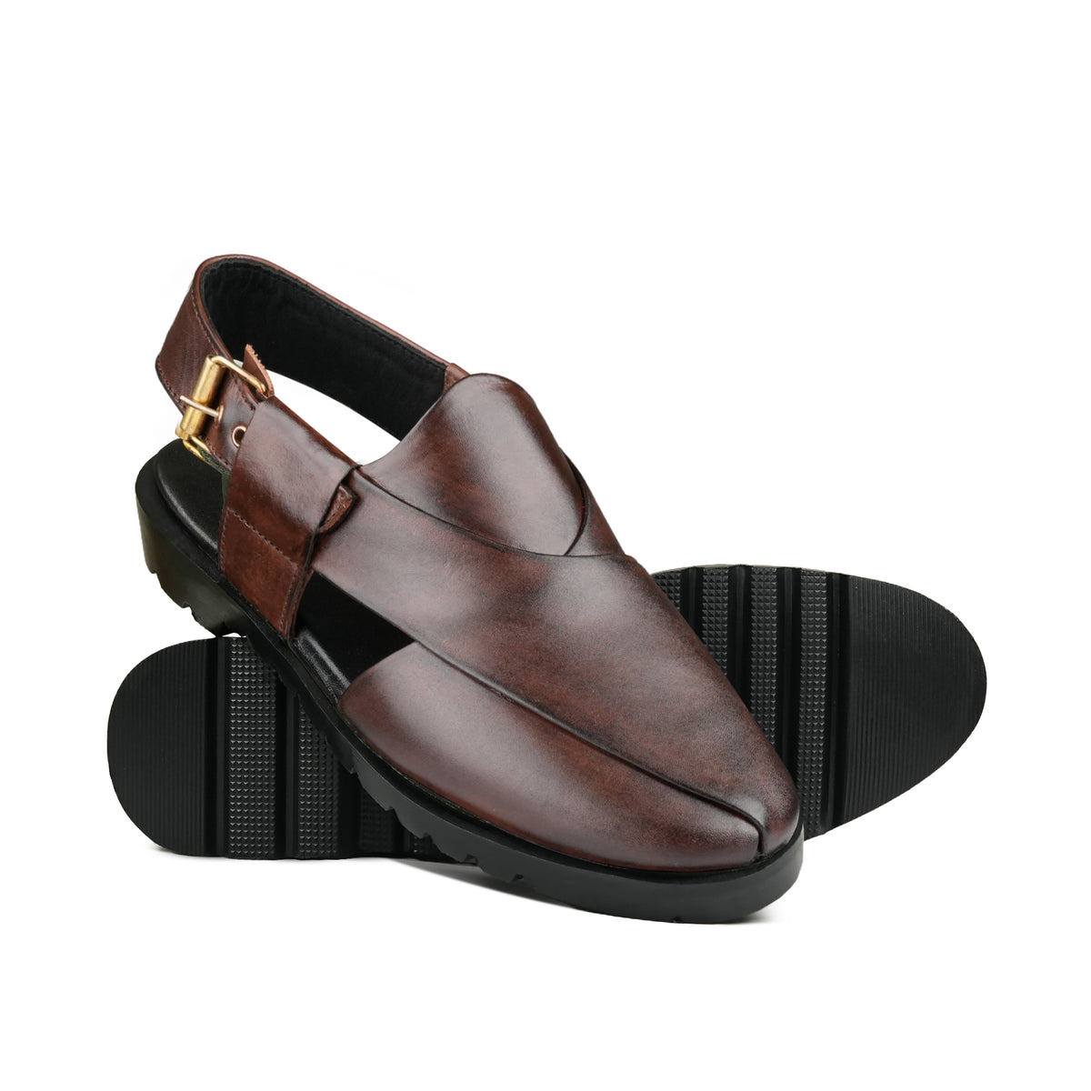 Brown Handwoven Peshawari Chappal DA06