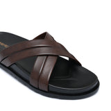 Brown Cross Slipper SA120
