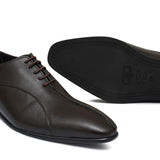 Choco Brown Lace Leather Shoe PJ16