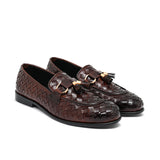 Brown Woven Tassel Shoe FU07