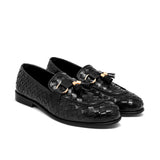 Black Woven Tassel Shoe FU08