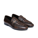 Brown Top Woven Leather Shoe PJ11