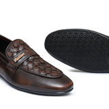 Brown Top Woven Leather Shoe PJ11