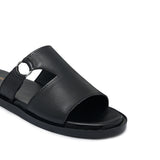 Black O Buckle Slipper Sa46