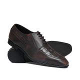 Brown Croc Lace Shoe PJ20
