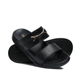 Black Leather Slipper GT19